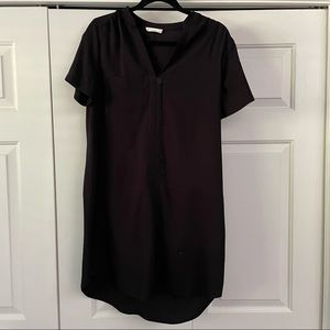 Lush Hailey popover Short Sleeve Shift Dress In Black Medium